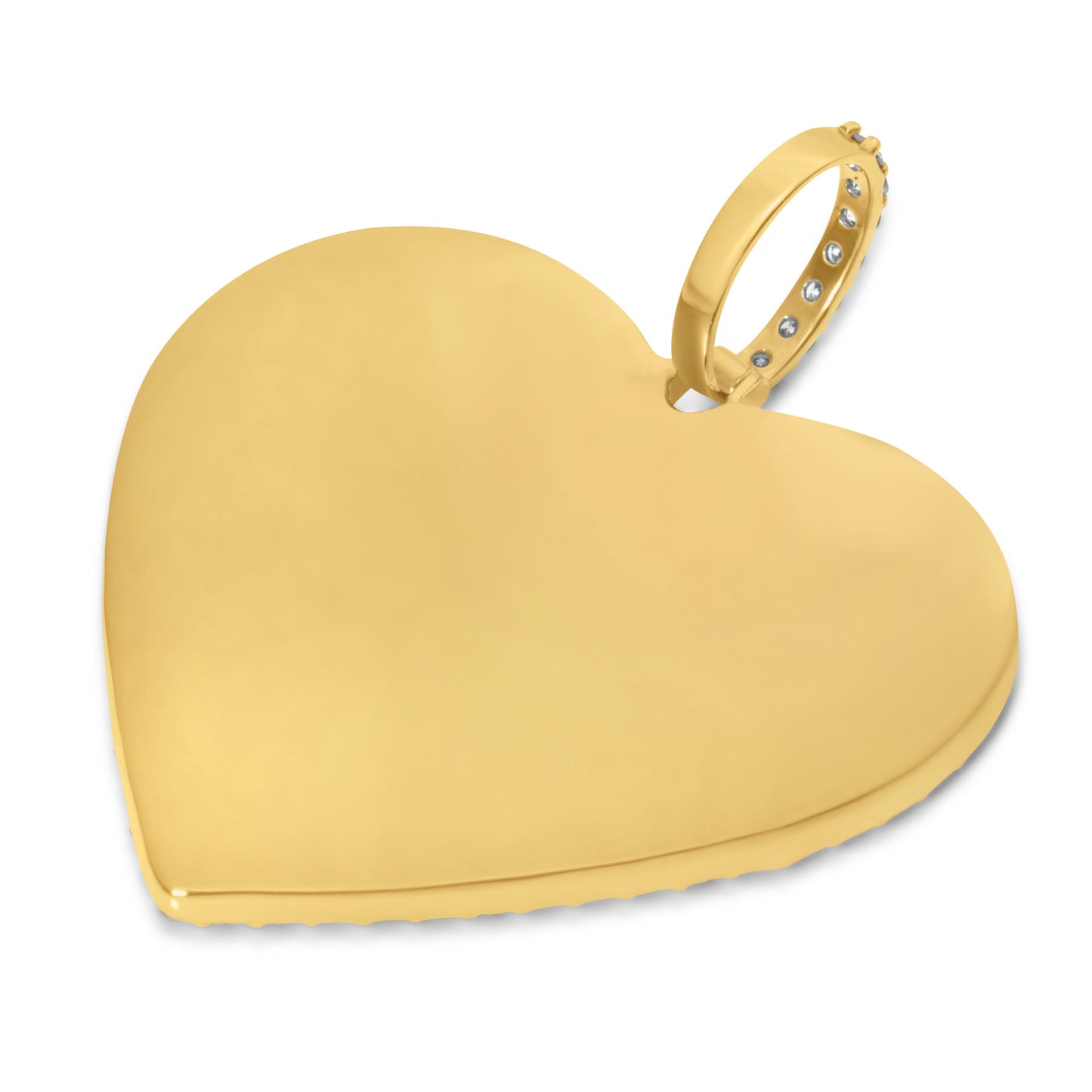 10k Yellow Gold Diamond Heart Memory Pendant 0.98 ctw