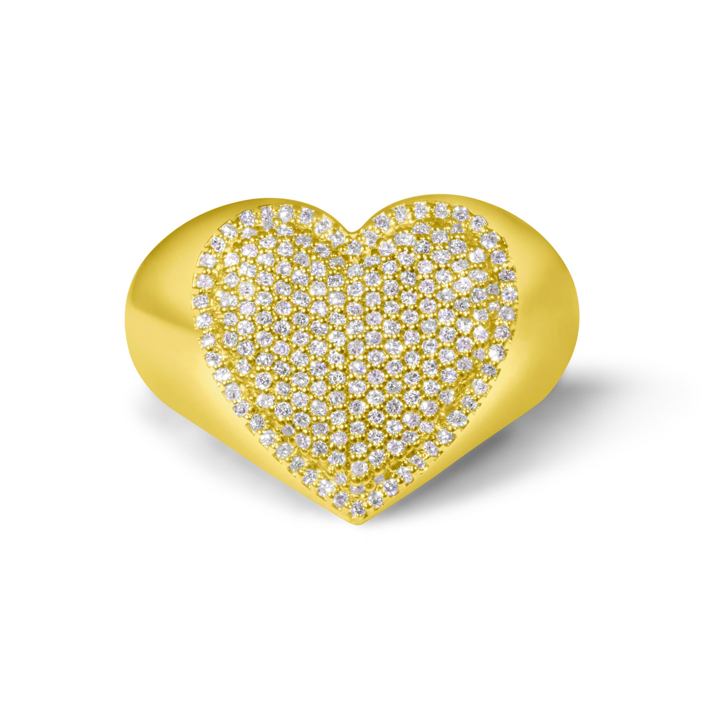 10k Solid Gold Diamond Heart Ring 0.36 ctw