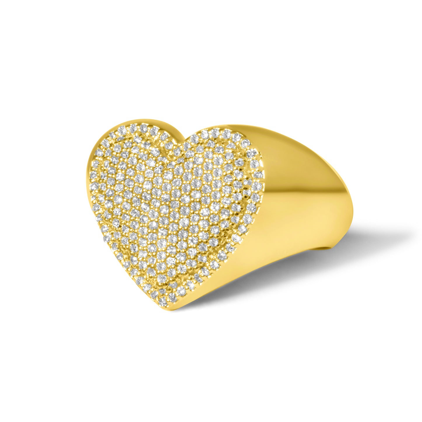 10k Yellow Gold Diamond Heart Ring 0.36 ctw