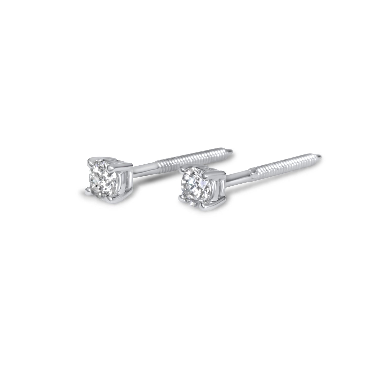 14k 10pt White Gold Round Stud Earrings 0.20 ctw