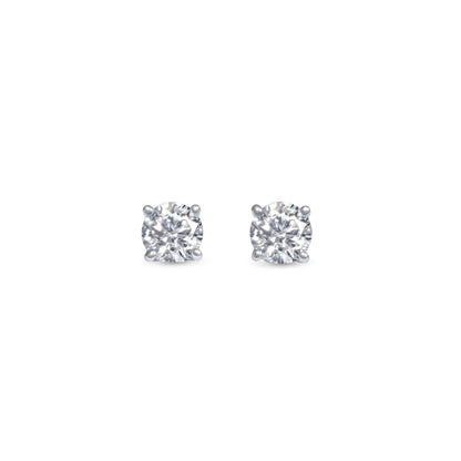 14k 15pt White Gold Round Stud Earrings 0.31 ctw