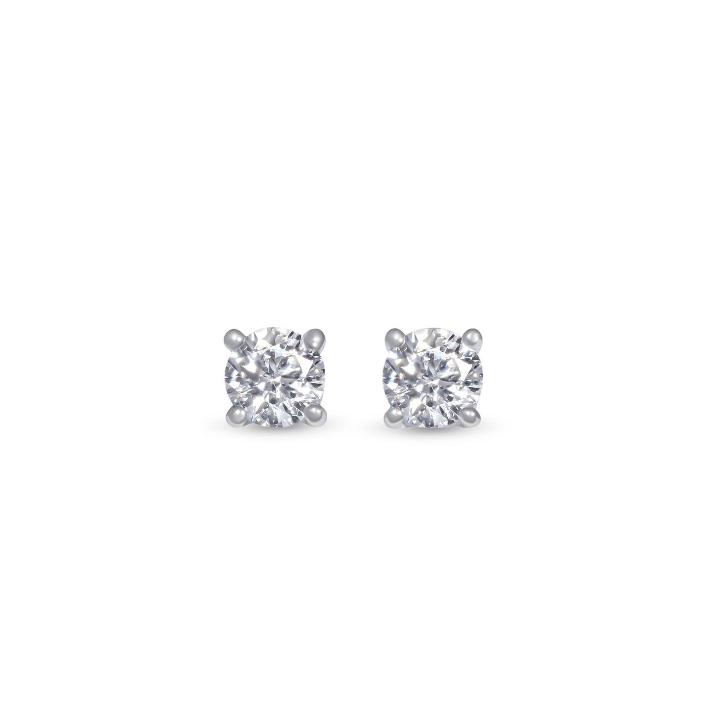 14k 20pt White Gold Round Stud Earrings 0.40 ctw