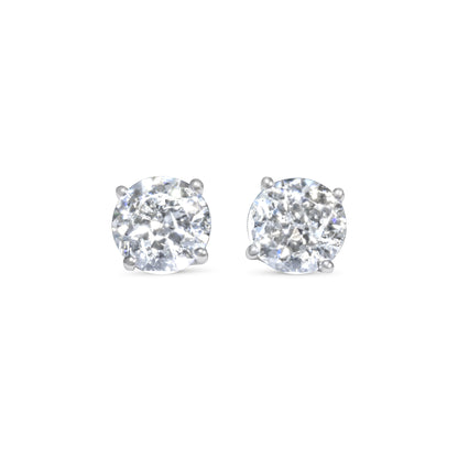 14k 80pt White Gold Round Stud Earrings 1.62 ctw