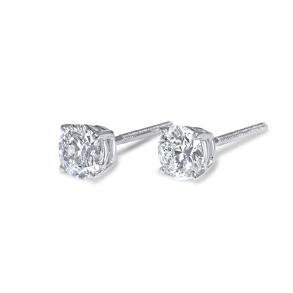 14k 80pt White Gold Round Stud Earrings 1.62 ctw