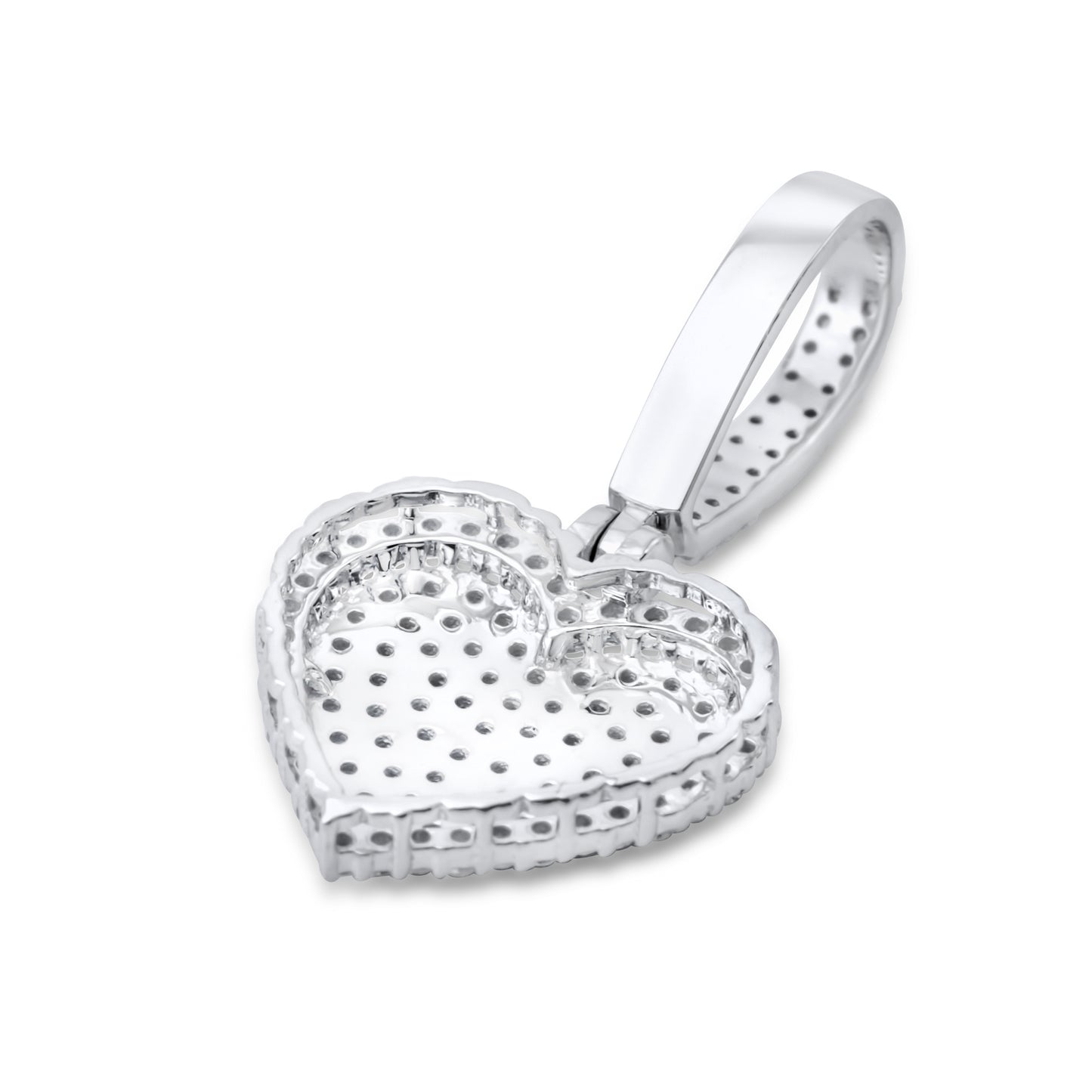 14k White Gold Diamond Heart Pendant 0.48 CTW