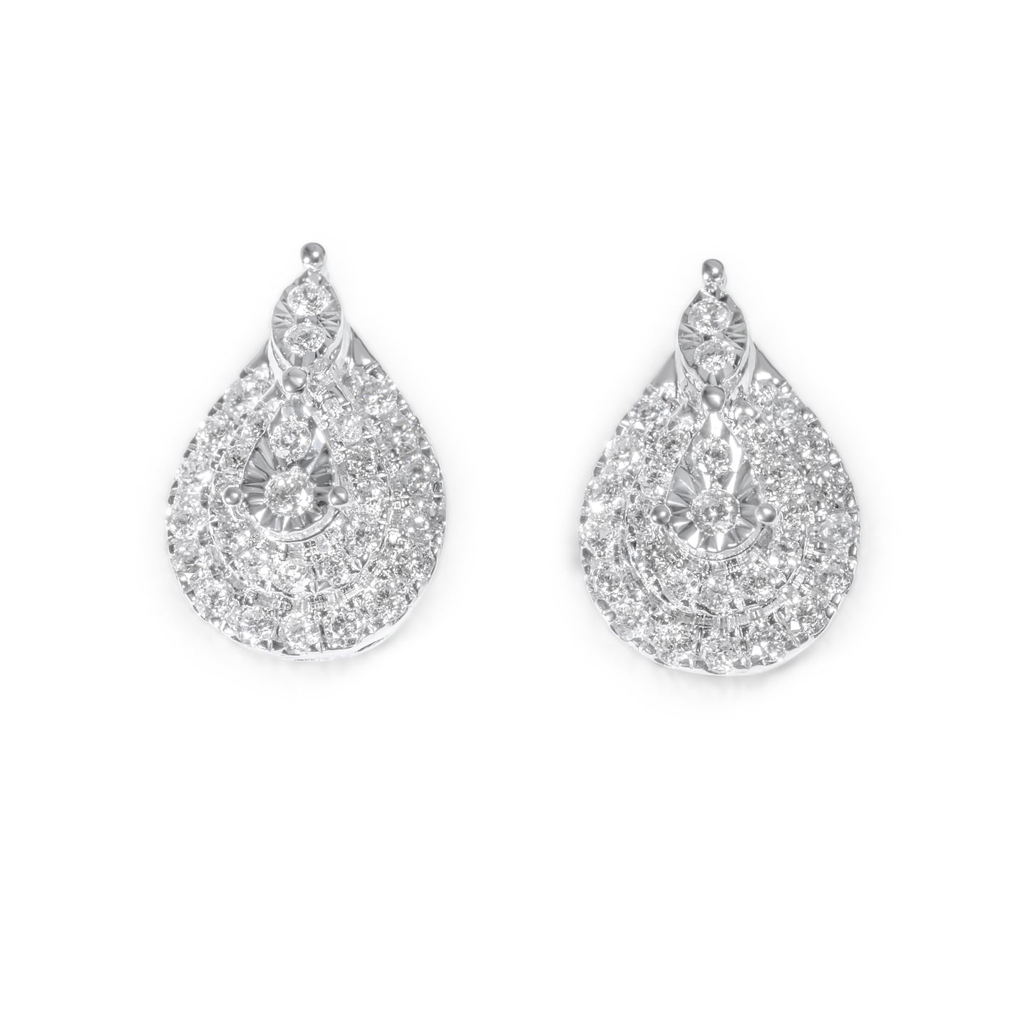 14k White Gold Diamond Earrings 0.43 ctw