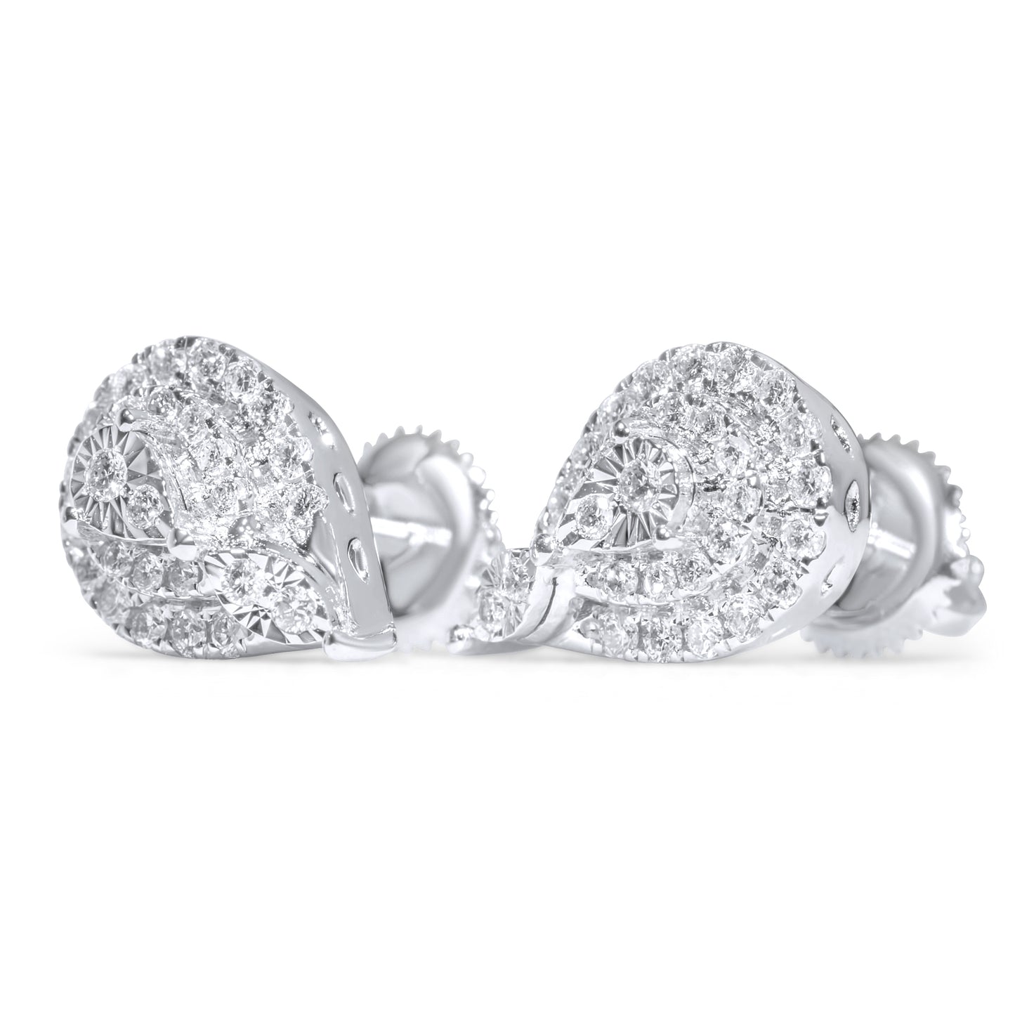 14k White Gold Diamond Earrings 0.43 ctw