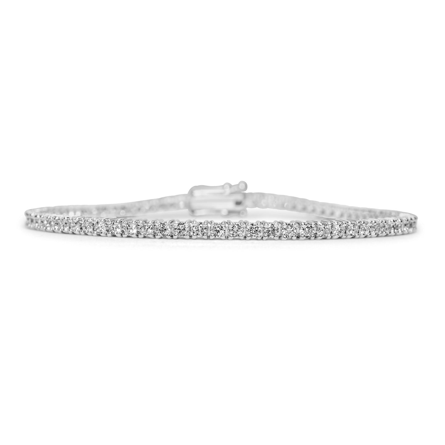 14k White Gold Diamond Tennis Bracelet 1.70 ctw