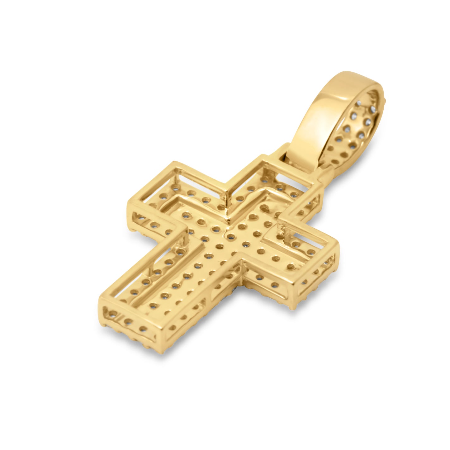 14k Yellow Gold Diamond Cross Pendant 0.39 CTW