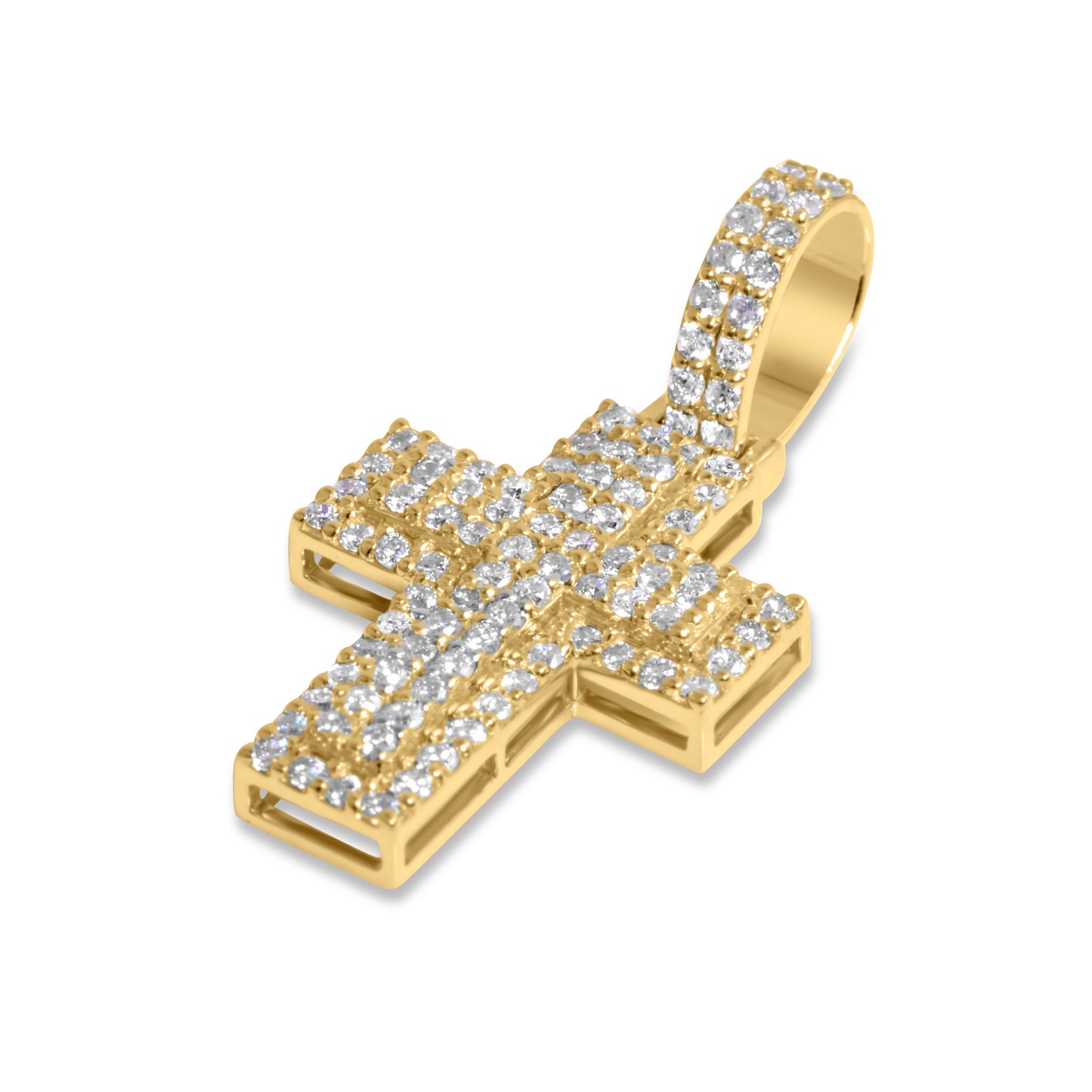 14k Yellow Gold Diamond Cross Pendant 0.39 CTW