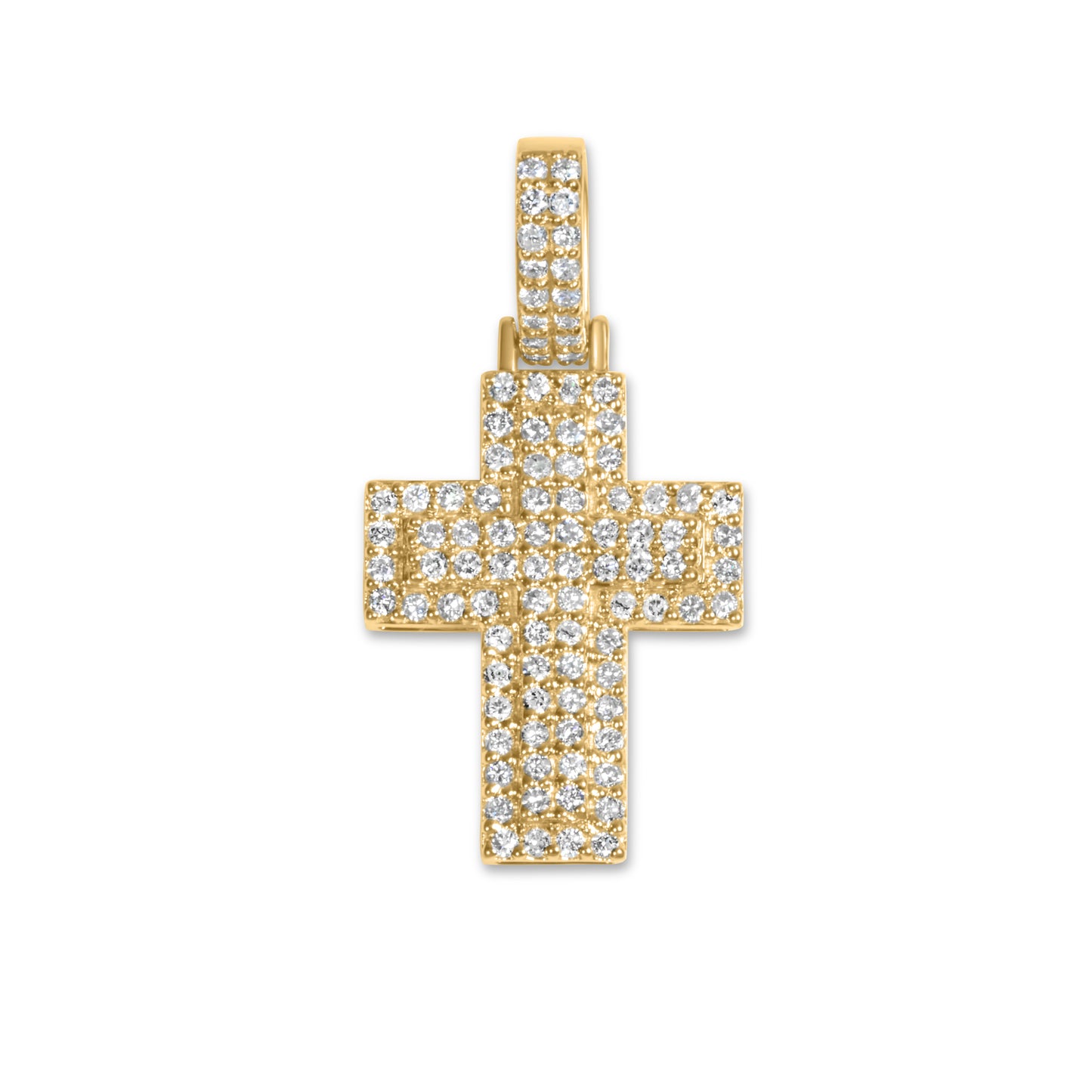 14k Yellow Gold Diamond Cross Pendant 0.39 CTW