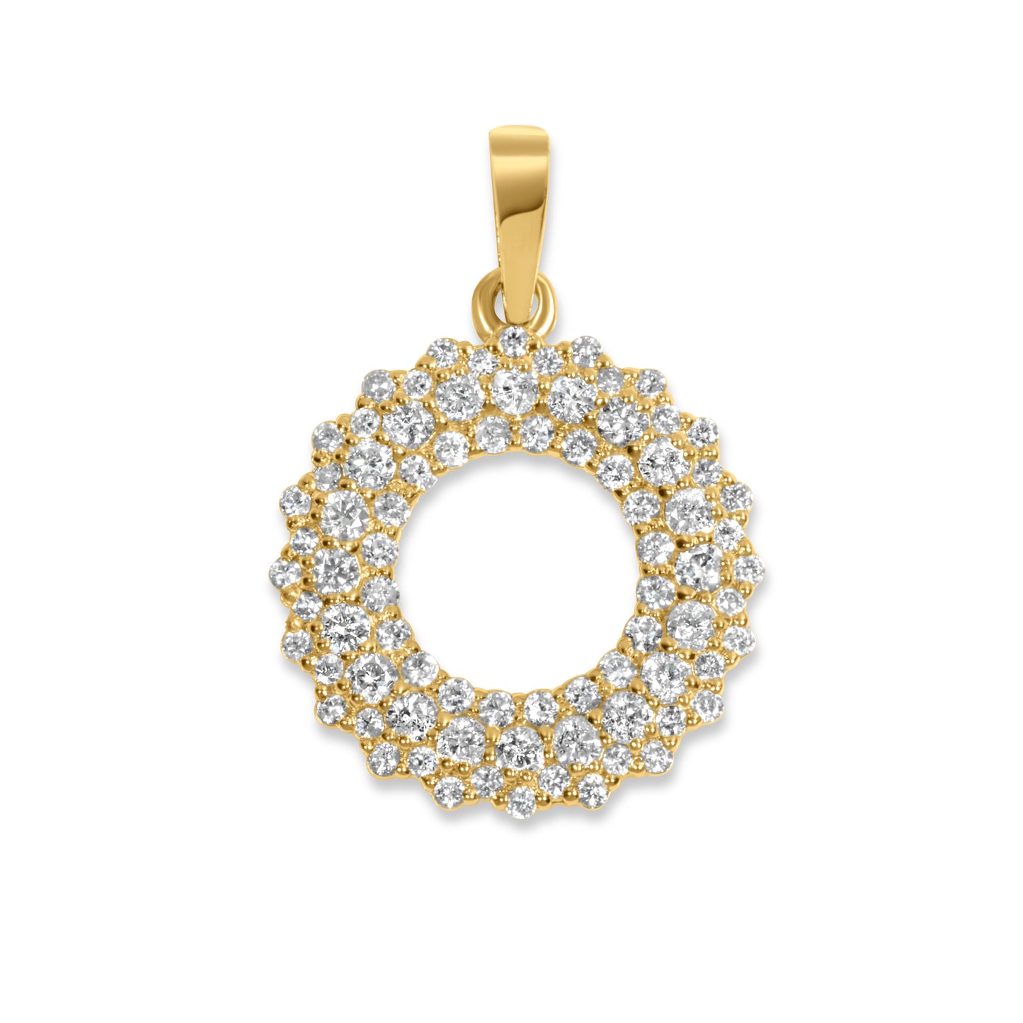 14k Yellow Gold Diamond Wreath Pendant 0.59 CTW