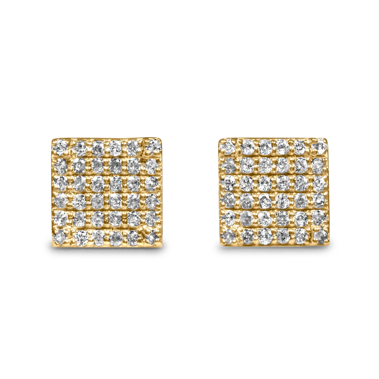 14k Yellow Gold Square Diamond Earring 0.47 CTW