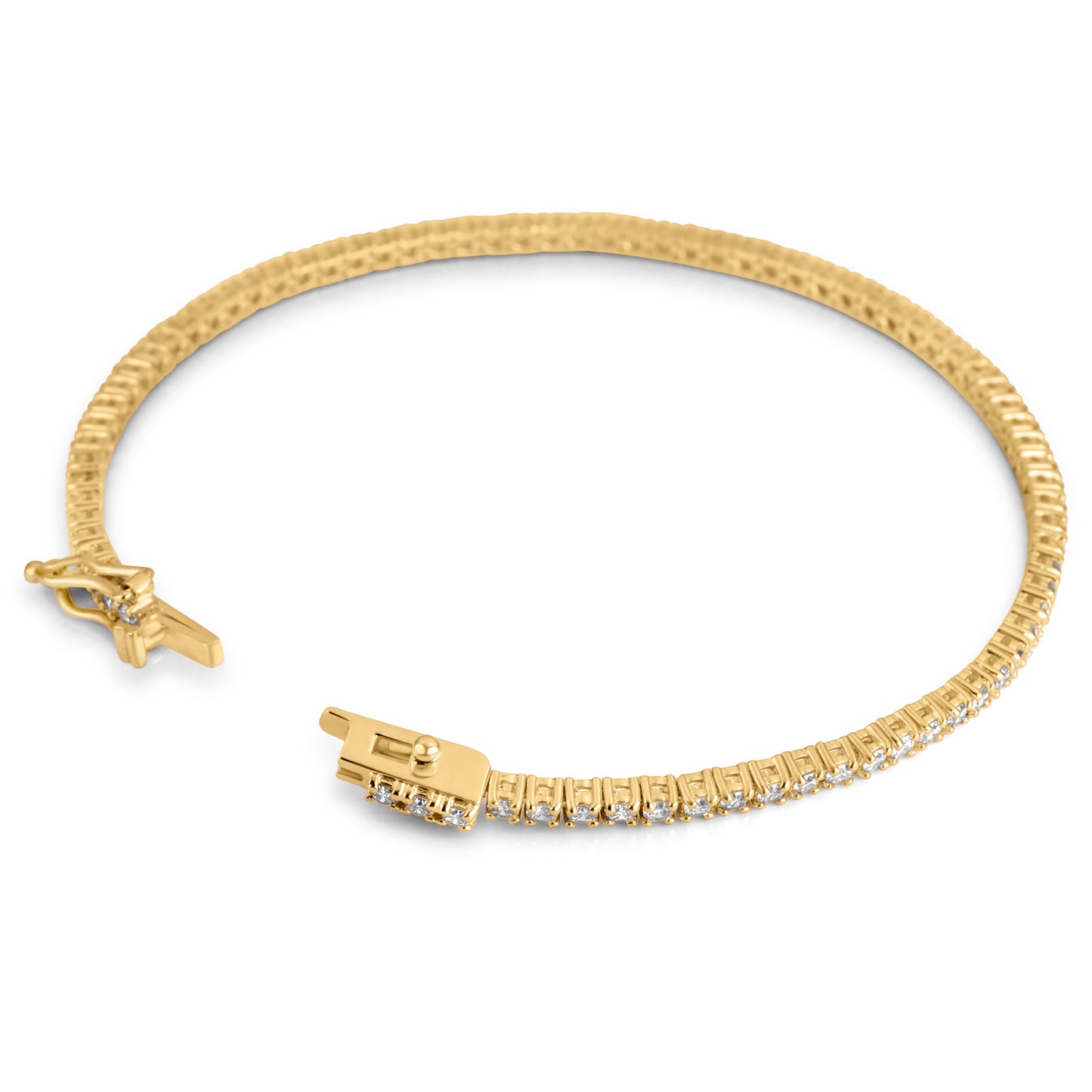 14k Yellow Gold Diamond Tennis Bracelet 1.91 ctw