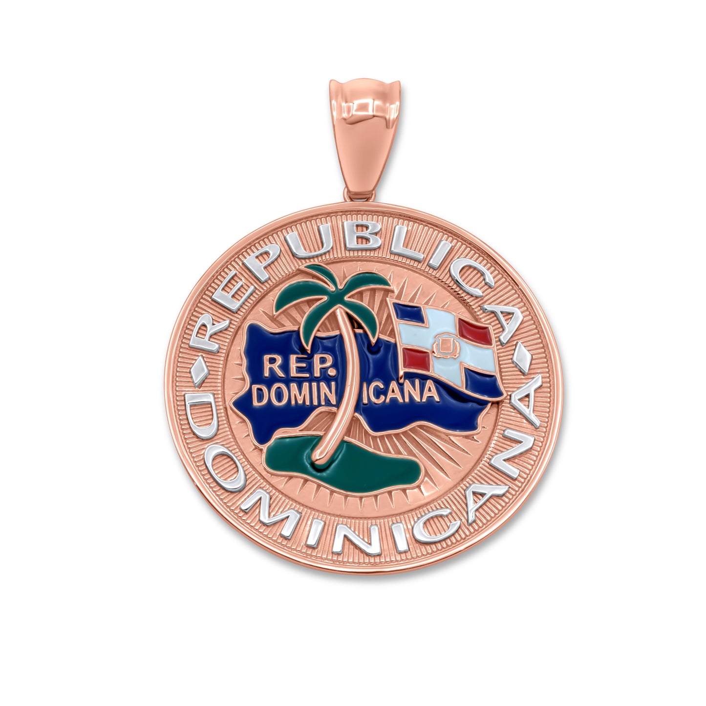 14K Rose Gold Dominican Republic Pendant