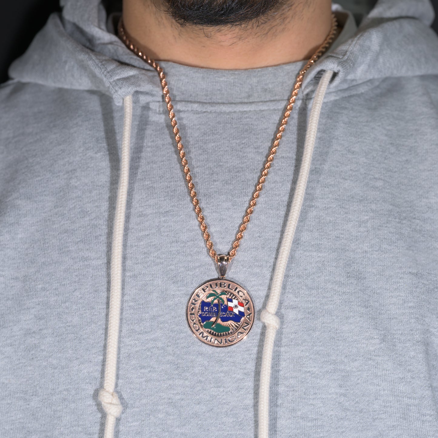 14K Rose Gold Dominican Republic Pendant