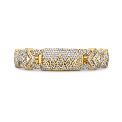 14k Yellow Gold Royal Asscher Cut Diamond Bracelet 26.63 ctw