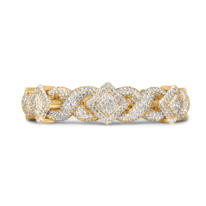 10k Yellow Gold Square Infinity Link Asscher Diamond Bracelet 19.22 ctw