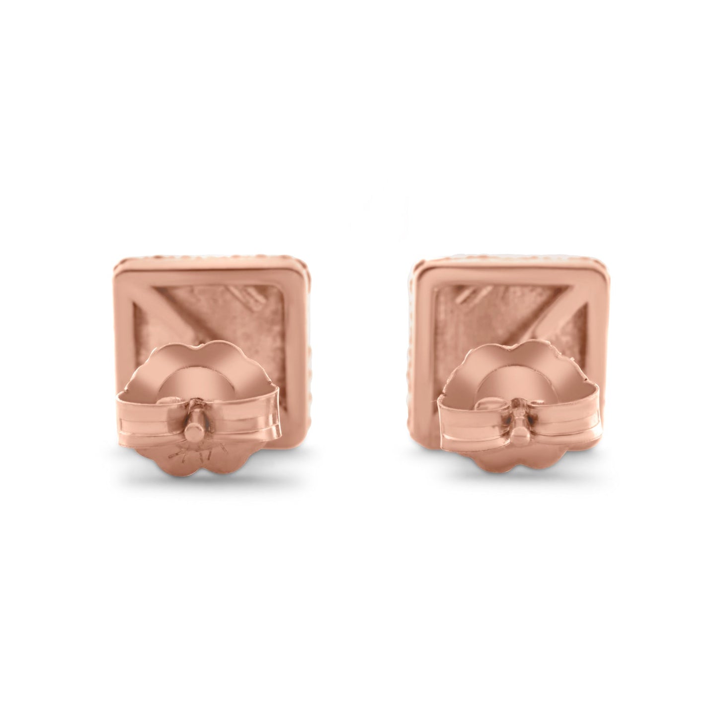 10k Rose Gold Square Earrings 1.75ctw