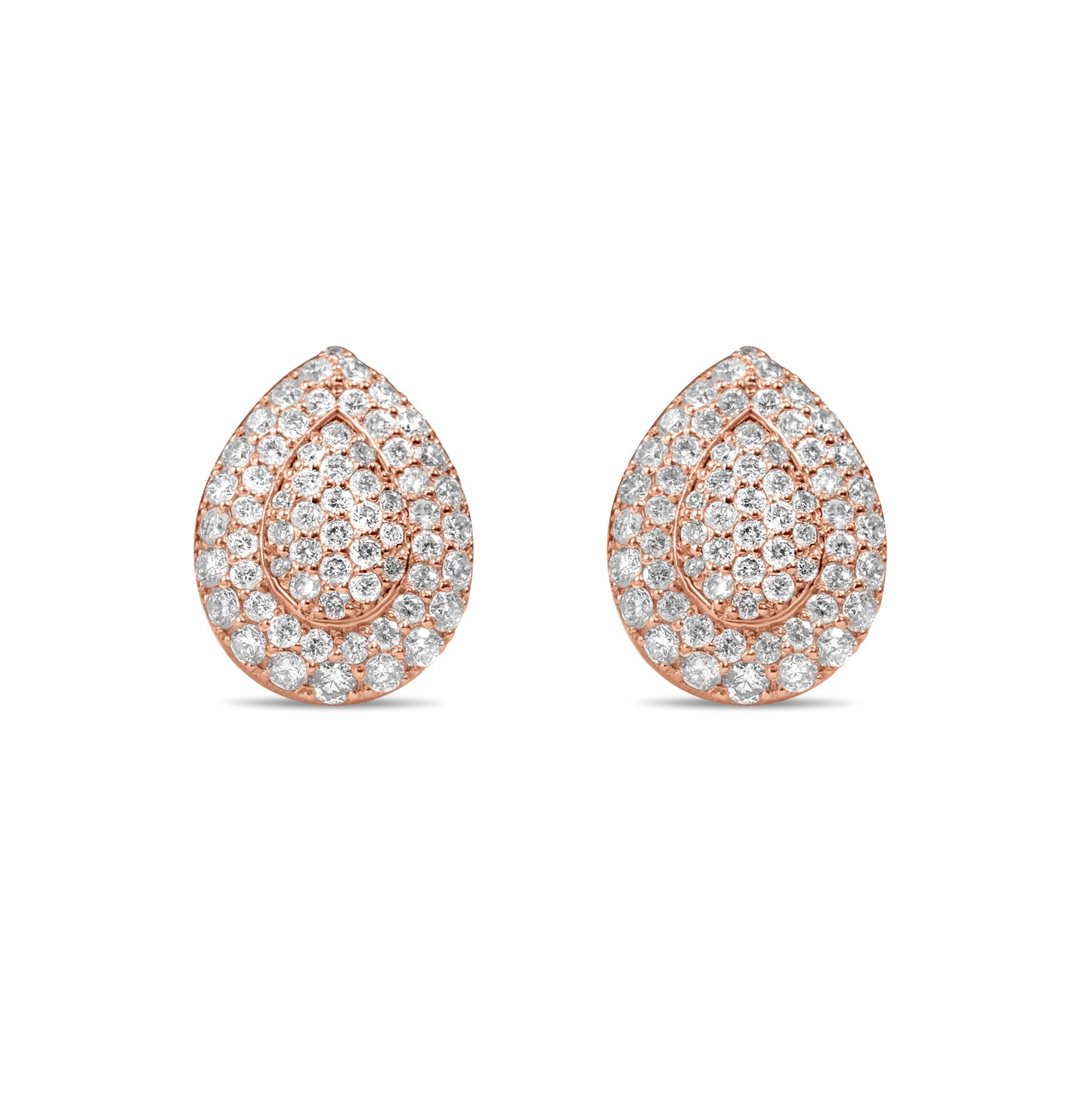 10k Rose Gold Pear Earrings .75ctw