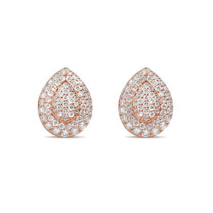 10k Rose Gold Pear Earrings .75ctw