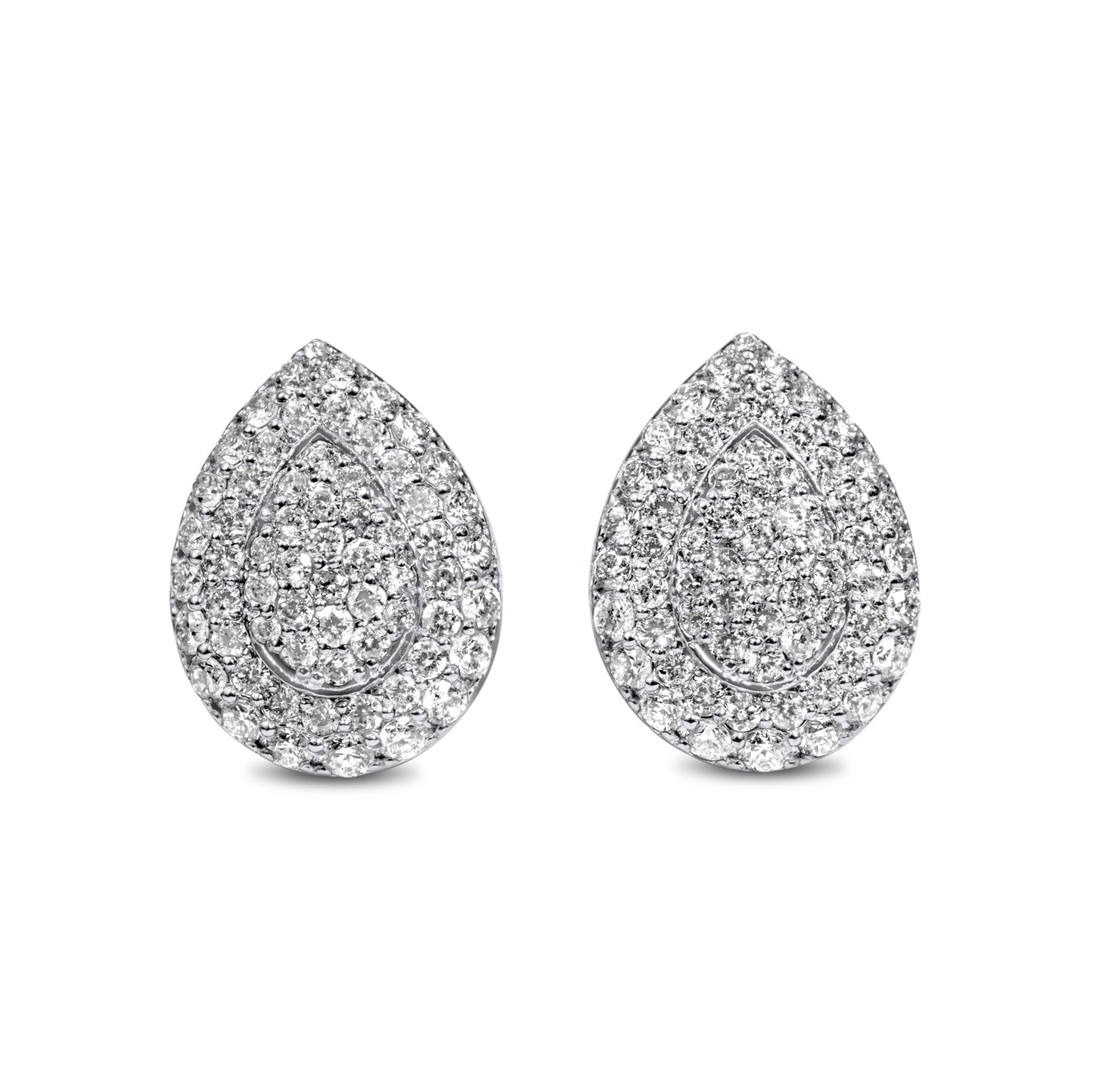 10k White Gold Pear Earrings 1.75ctw