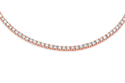 14K Solid Gold Diamond 12-Pointer Tennis Chain