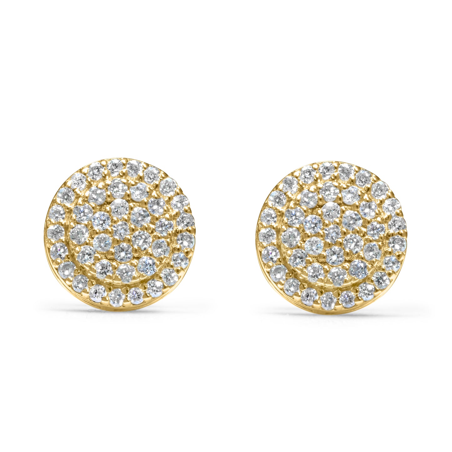 14k Yellow Gold Round Diamond Earrings 0.37 CTW