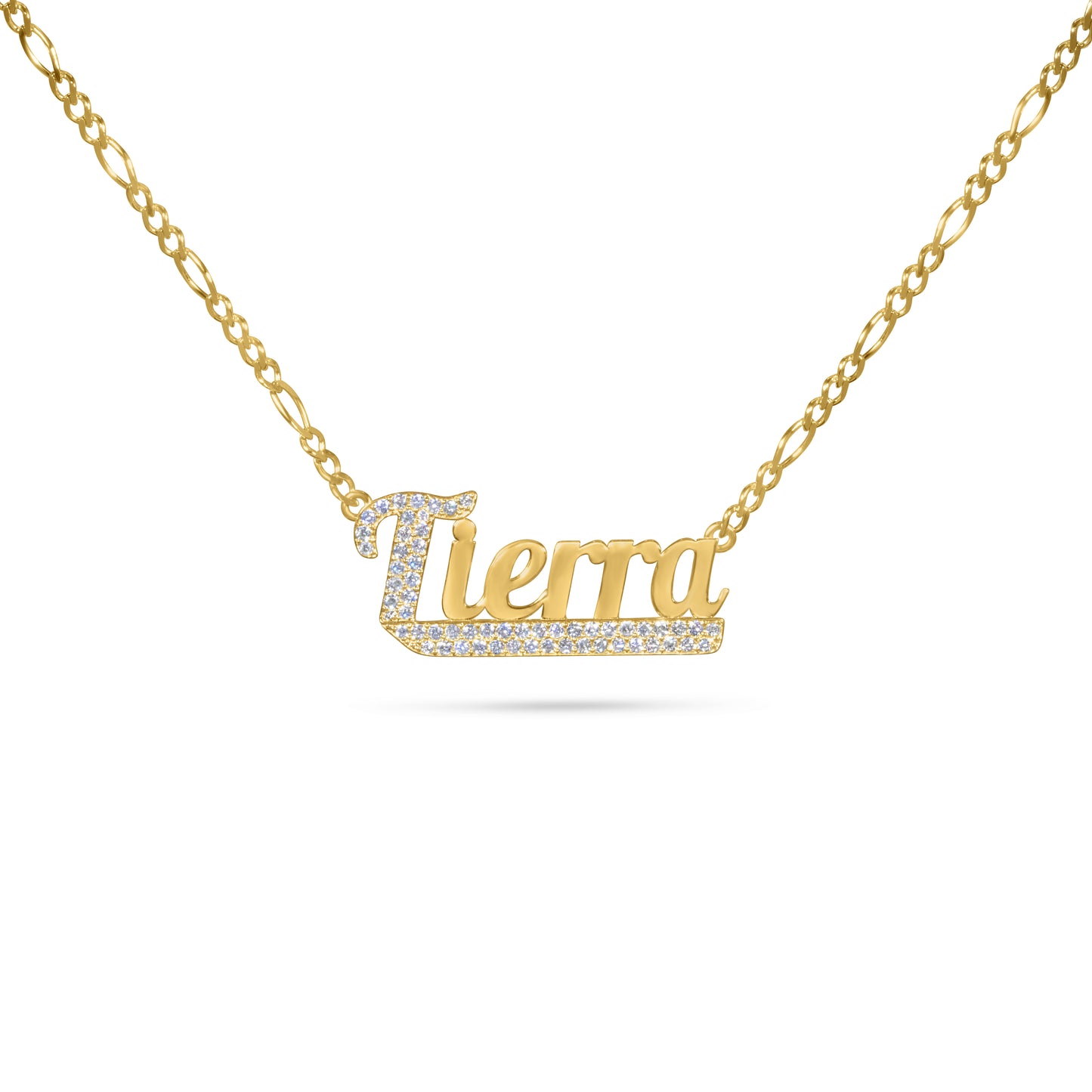 14K Solid Gold Personalized Name Necklace Cursive