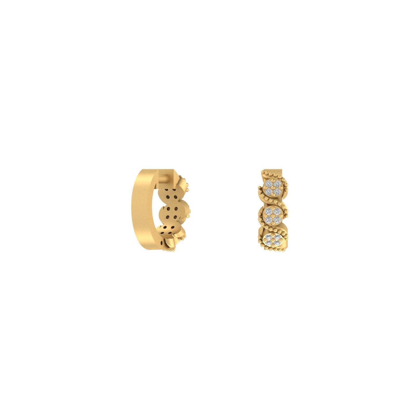 14K Gold Diamond Earring 0.07 CTW