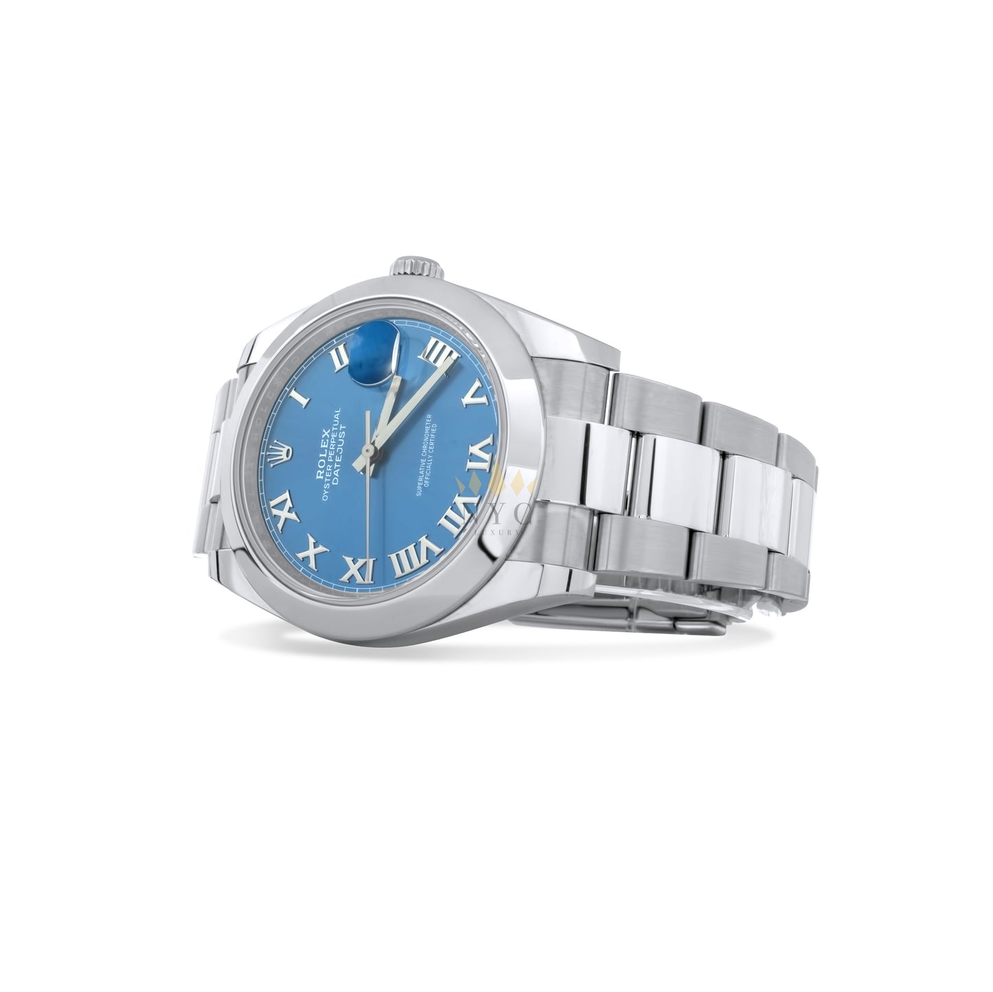 Rolex Datejust II 41mm, Smooth Bezel, Oyster Bracelet, Blue Roman Dial, Ref. 116300