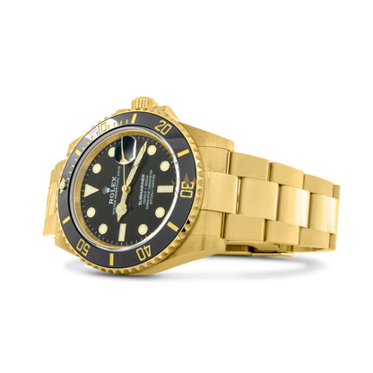 Rolex 18k Yellow Gold Submariner, 41mm watch, black dial, oyster bracelet, Ref. 126618