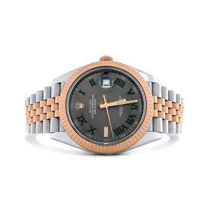 Rolex Datejust 41mm, Two Tone Rose Gold & Steel, 18k Rose Gold Fluted Bezel, Jubilee Bracelet, Factory Ivory Diamond Dial, Reference 126331