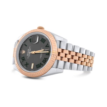 Rolex Datejust 41mm, Two Tone Rose Gold & Steel, 18k Rose Gold Fluted Bezel, Jubilee Bracelet, Factory Ivory Diamond Dial, Reference 126331