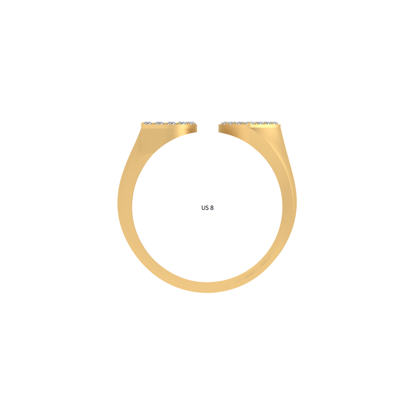 14K Gold letter D Ring 0.3 ctw