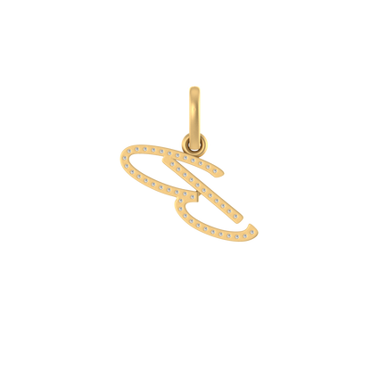 14K Gold Initial B Pendant 0.35 CTW