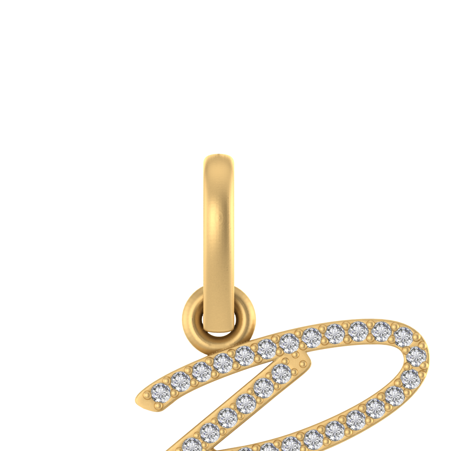 14K Gold Initial B Pendant 0.35 CTW