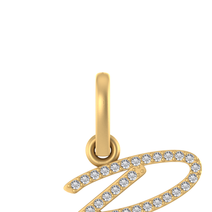 14K Gold Initial B Pendant 0.35 CTW