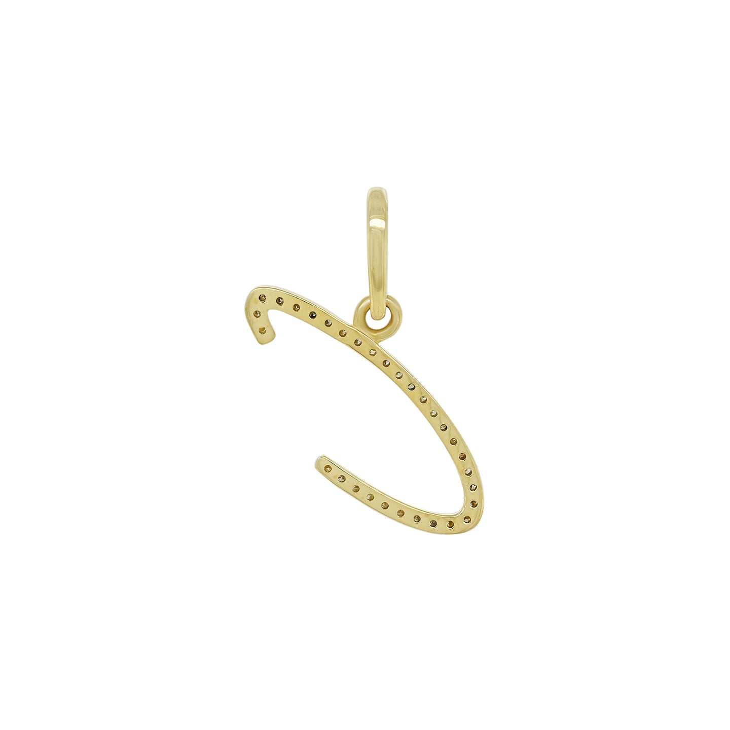 14K Gold Initial C Pendant 0.25 CTW