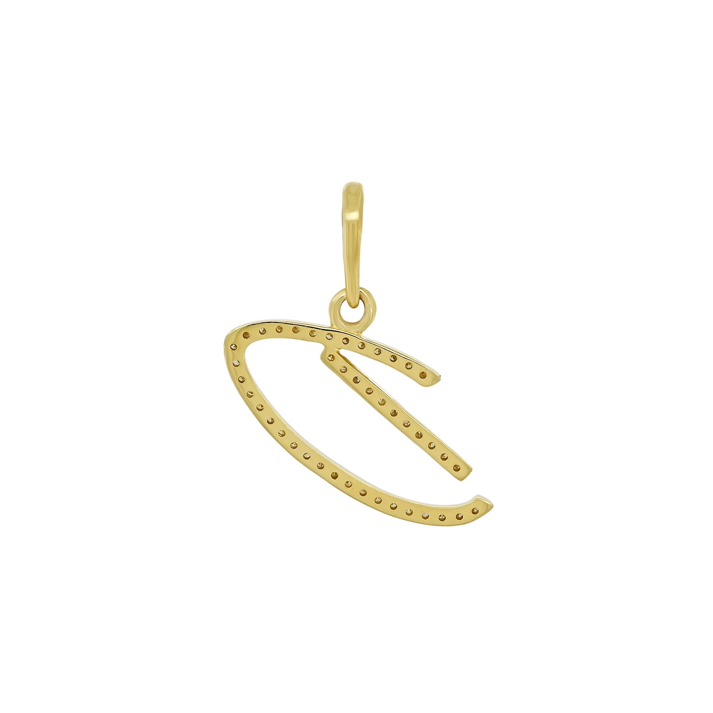 14K Gold Initial D Pendant 0.34 CTW