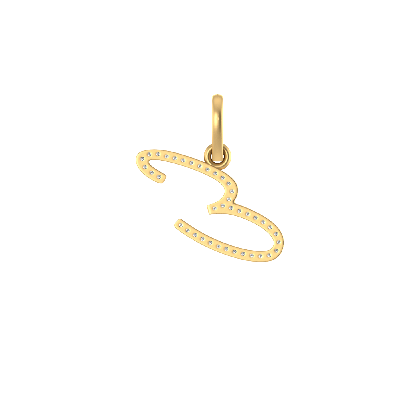 14K Gold Initial E Pendant 0.31 CTW