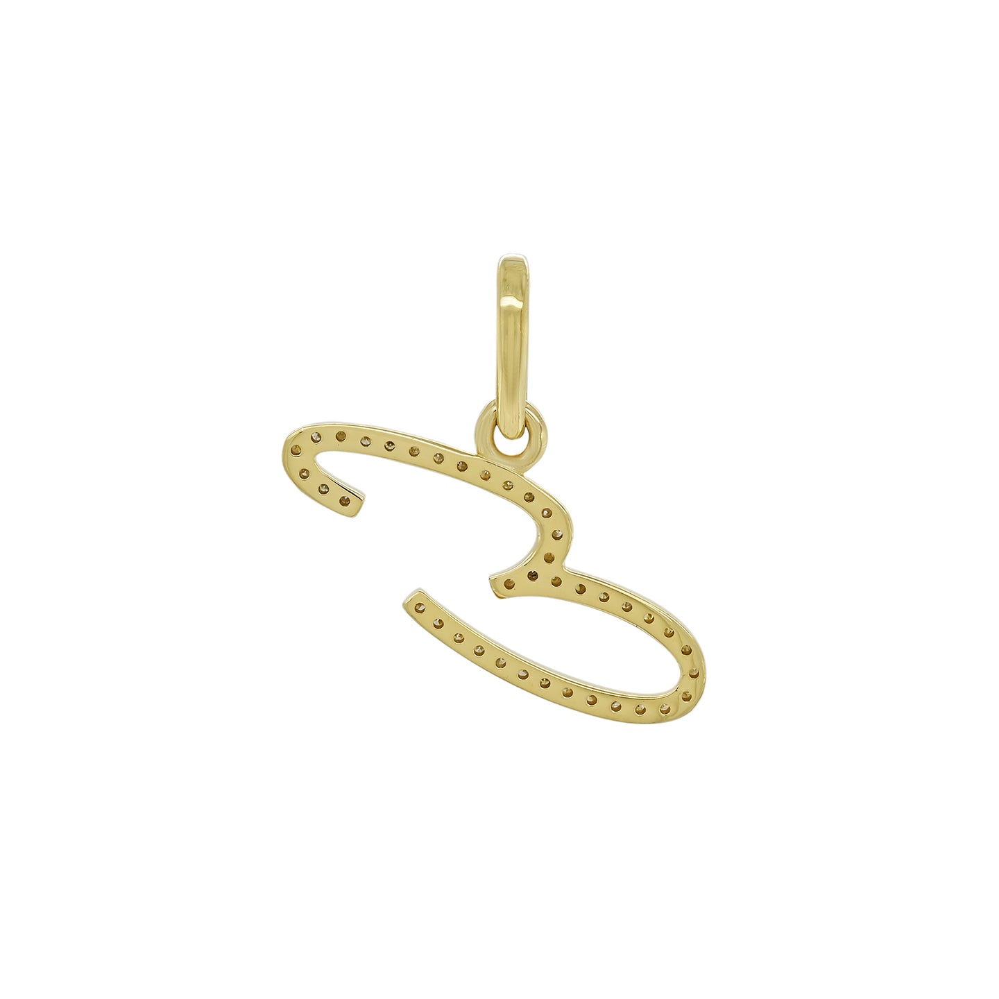 14K Gold Initial E Pendant 0.31 CTW