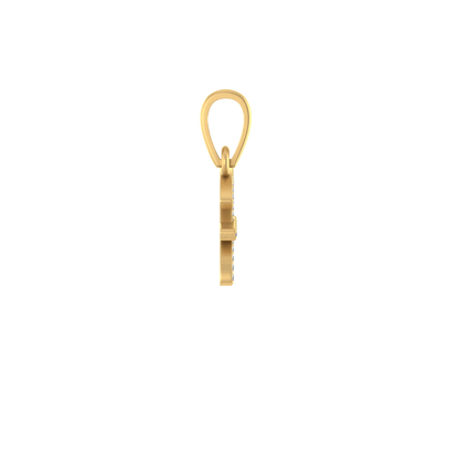 14K Gold Initial F Pendant 0.25 CTW