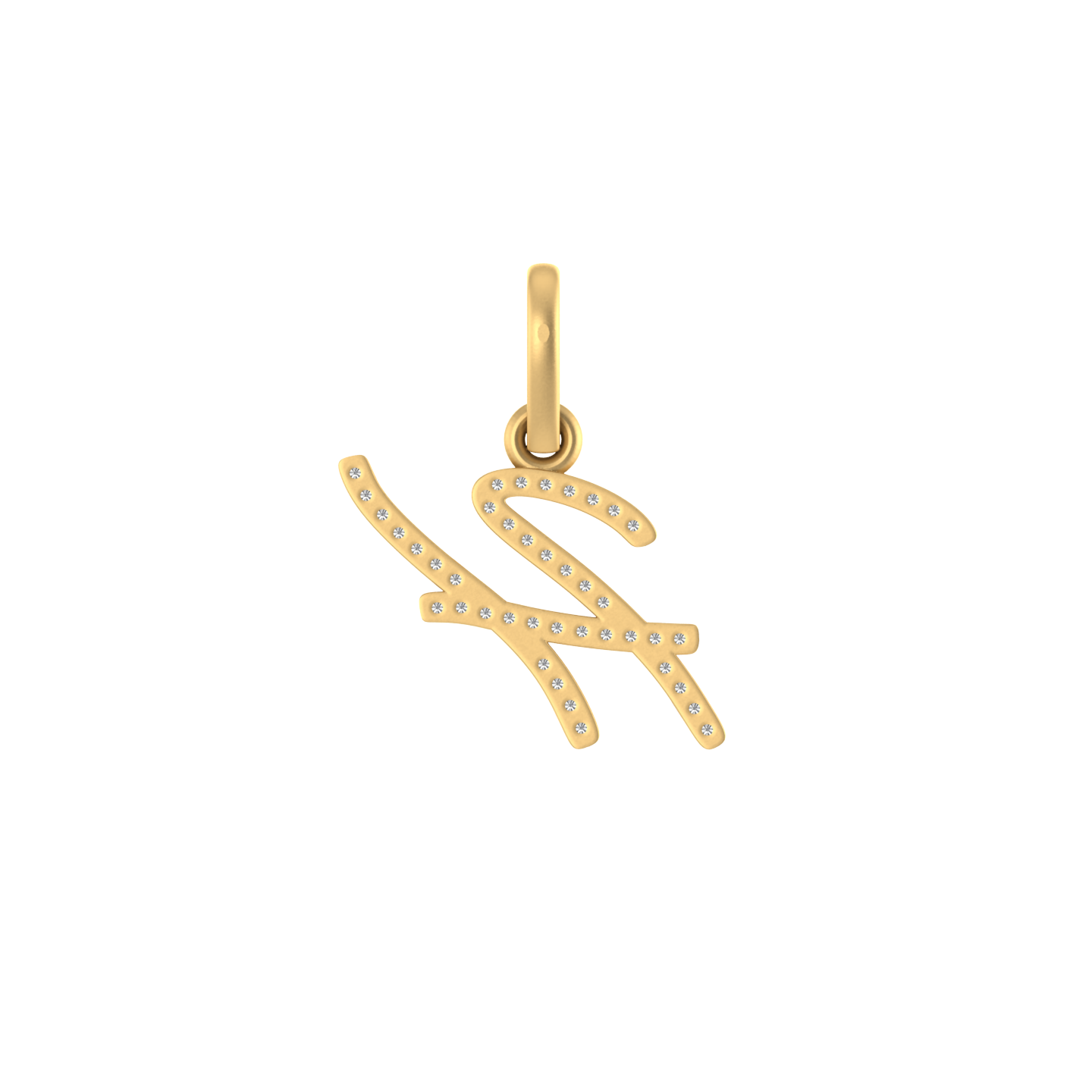 14K Gold Initial H Pendant 0.34 CTW