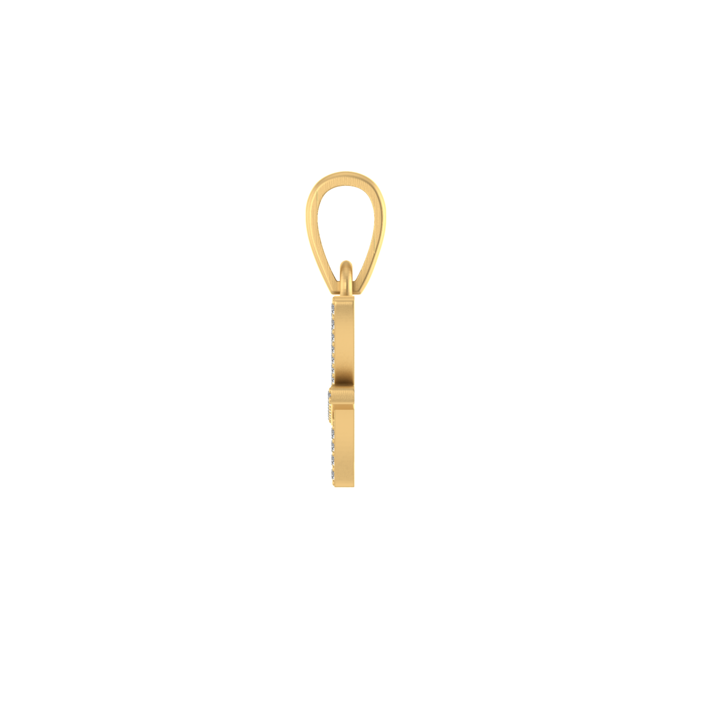 14K Gold Initial H Pendant 0.34 CTW