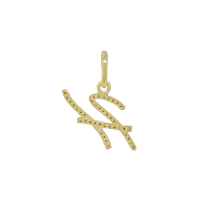 14K Gold Initial H Pendant 0.34 CTW