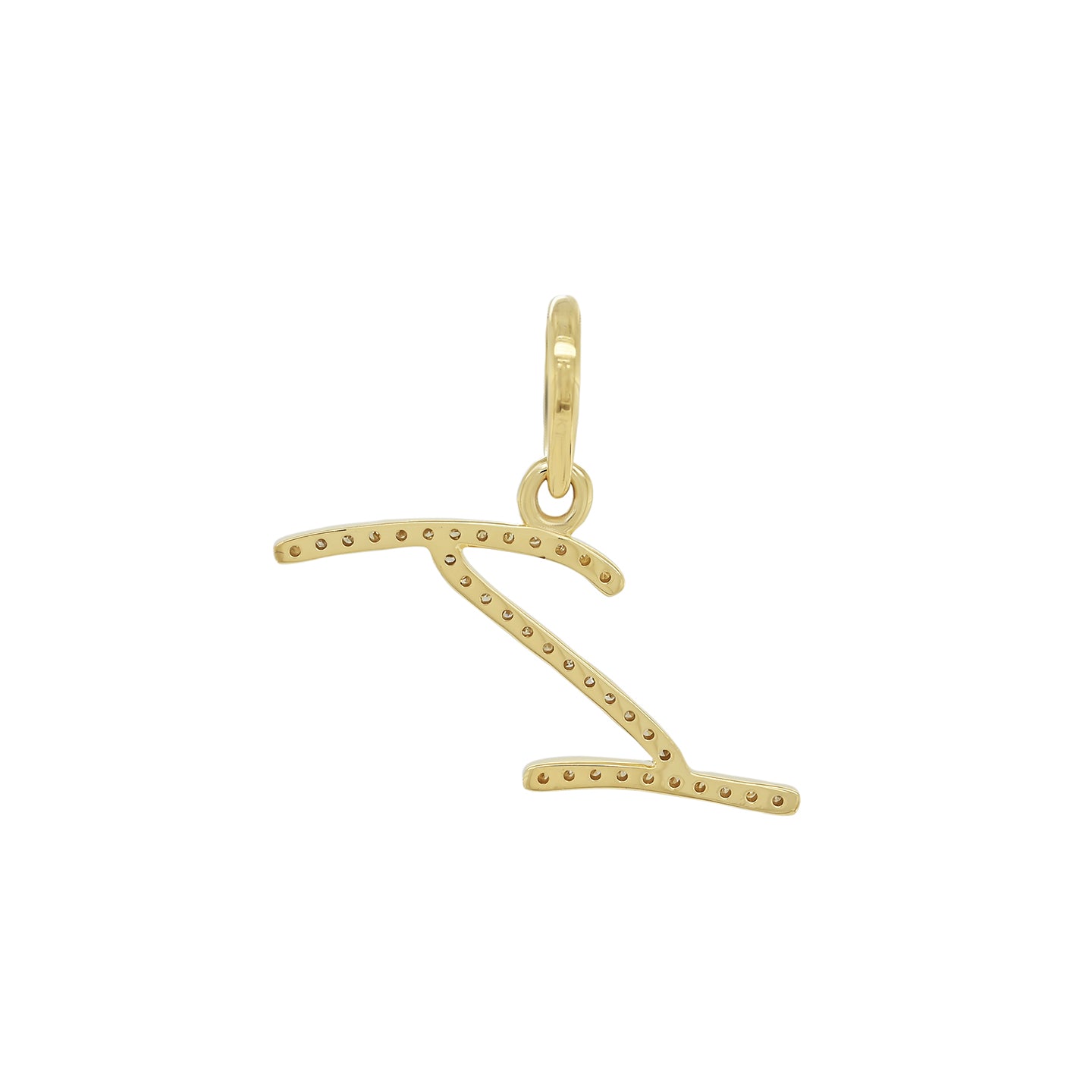 14K Gold Initial I Pendant 0.27 CTW