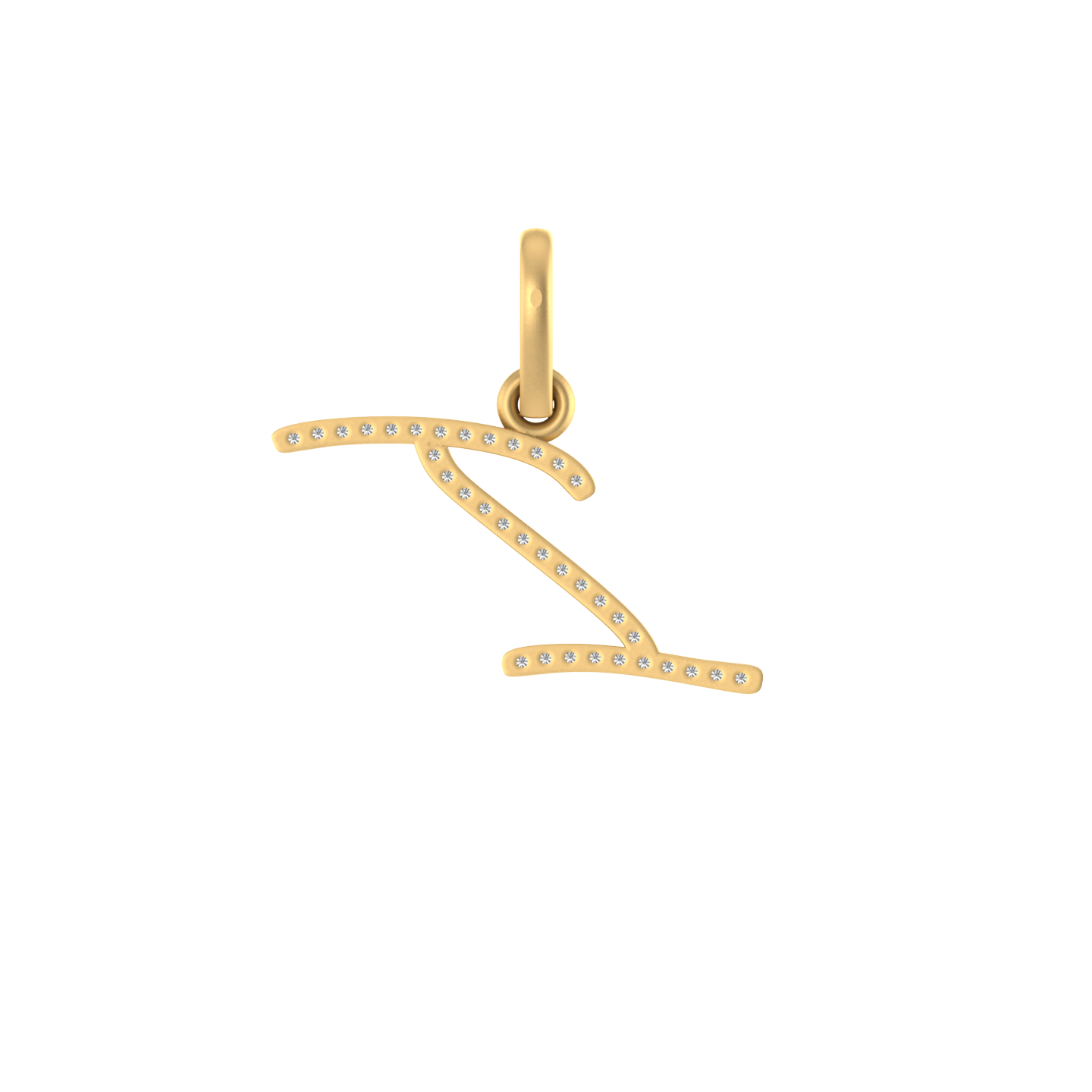 14K Gold Initial I Pendant 0.27 CTW