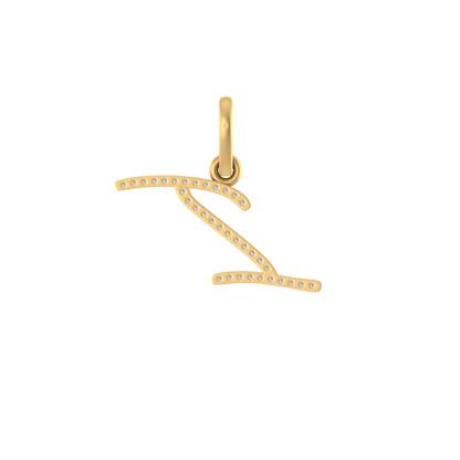 14K Gold Initial I Pendant 0.27 CTW