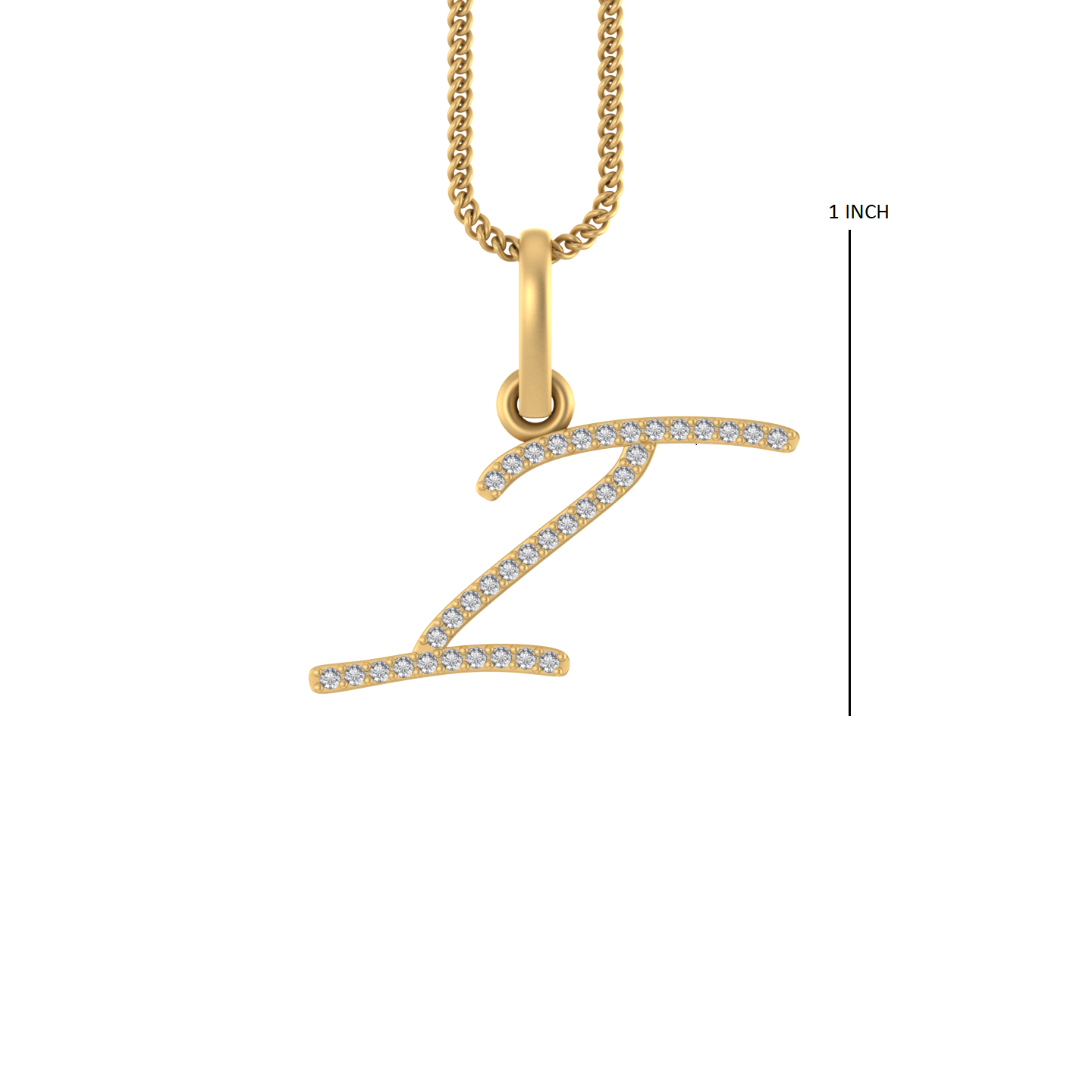 14K Gold Initial I Pendant 0.27 CTW